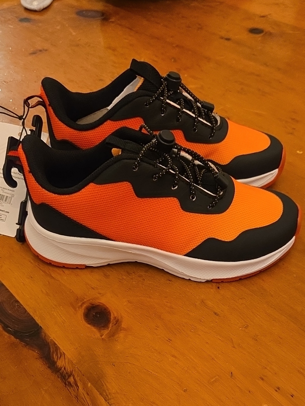Bright Orange and Black Athletic Boys  Sneakers Sz 1